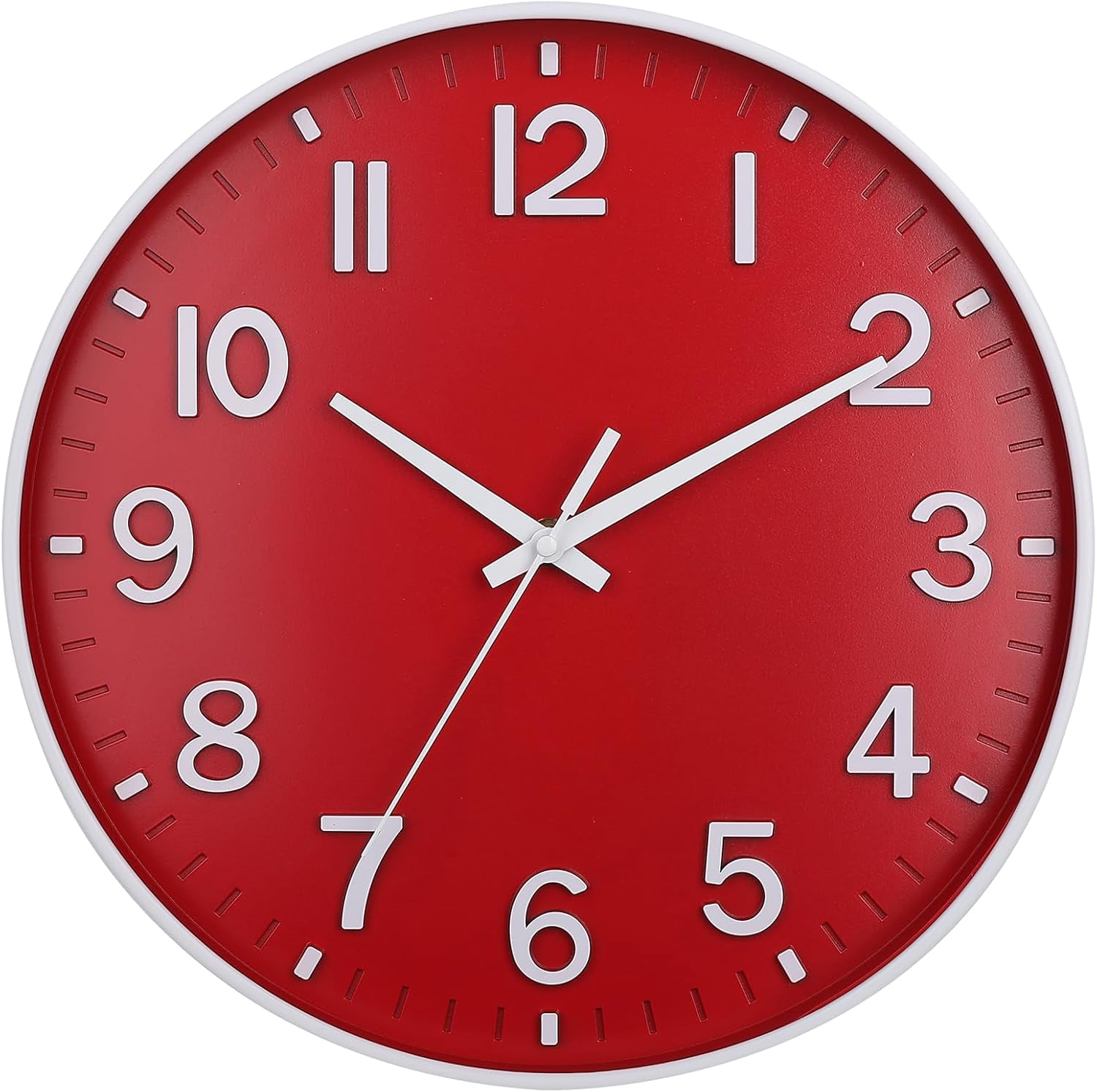 Silent Wall Clock for Living Room, Bedroom & Office – 12" Non-Ticking Battery Clock