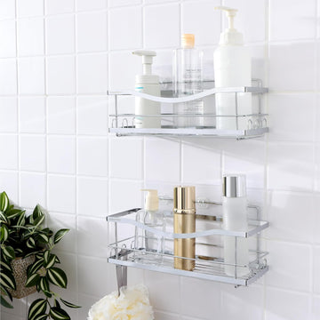 Premium Self-Adhesive Shower Caddy – Matte Black