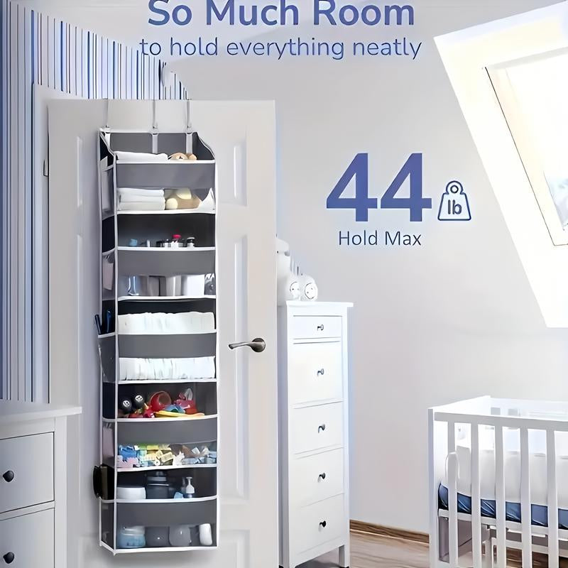 Large Pocket Hanging Storage Cabinet 5-Tier Shelf with 10 Large Capacity Pockets Anti-Tipping Door Wardrobe for Bedroom Use Heavy Duty Load Lightweight Organizer Over-The-Door Multi-Pocket Weight Lb
