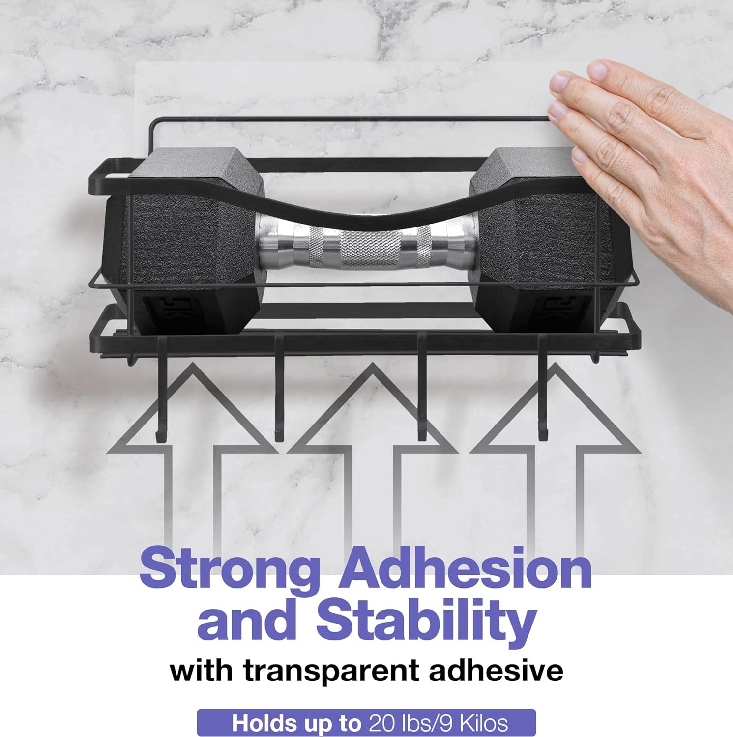 Premium Self-Adhesive Shower Caddy – Matte Black