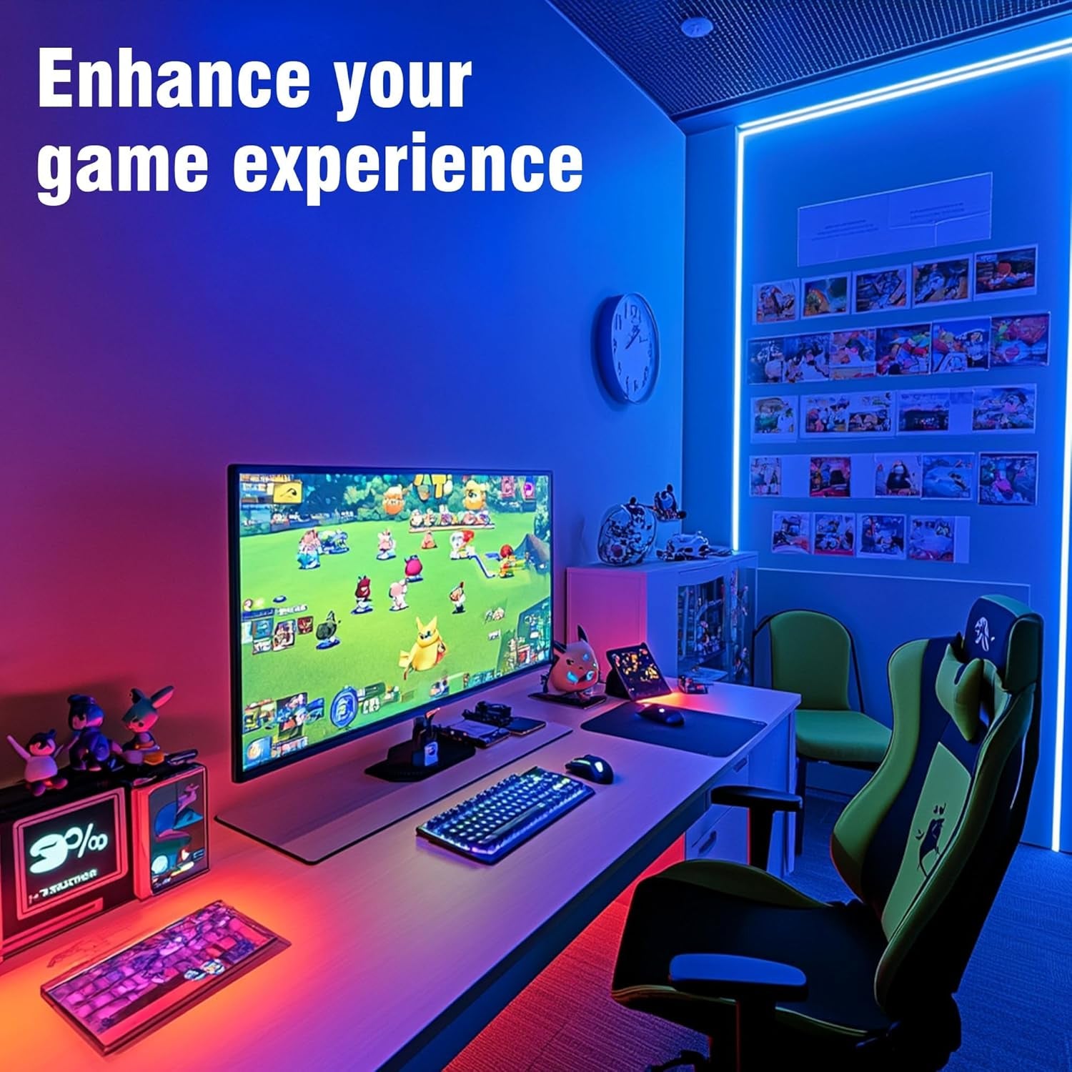 100Ft RGB LED Strip Lights with App & Remote – Music Sync Room Lighting