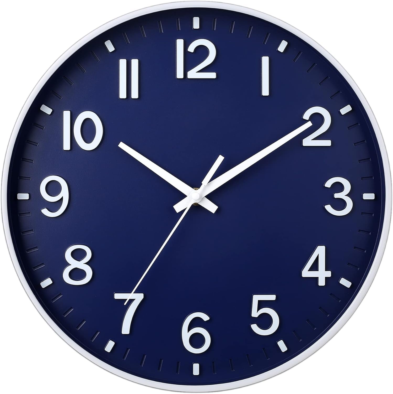 Silent Wall Clock for Living Room, Bedroom & Office – 12" Non-Ticking Battery Clock