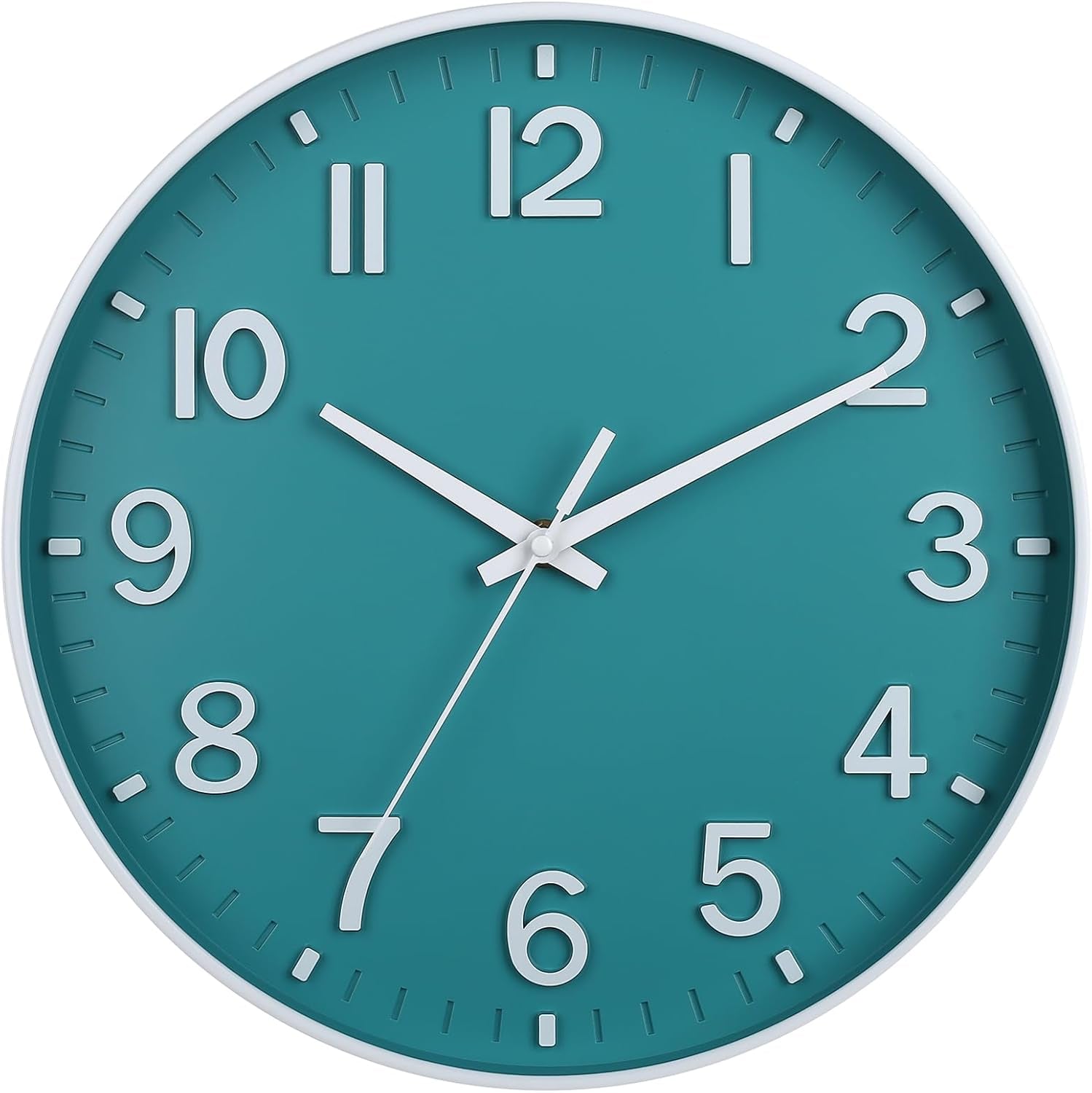 Silent Wall Clock for Living Room, Bedroom & Office – 12" Non-Ticking Battery Clock