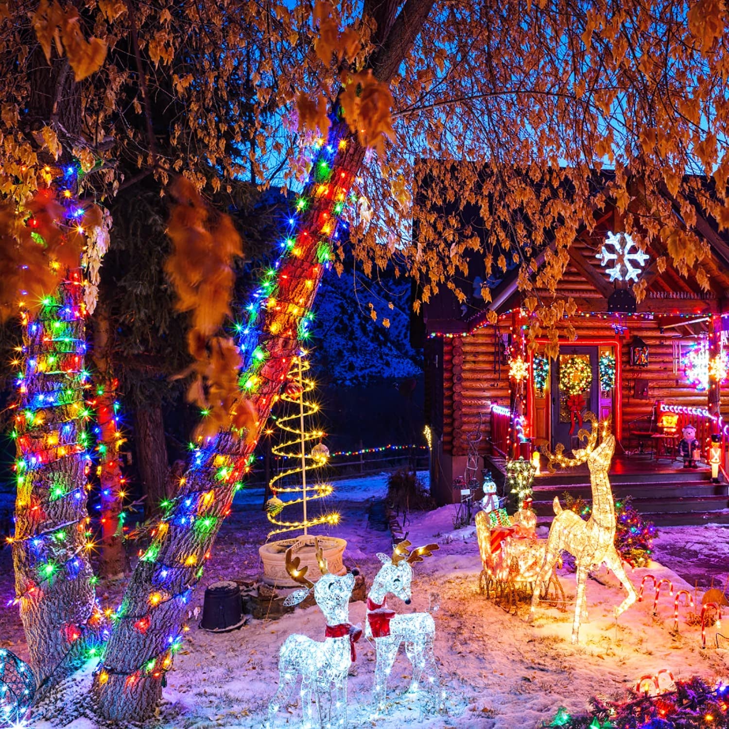 250 LED Christmas Tree Lights 91.5ft – Multicolor 8-Mode Waterproof String Lights