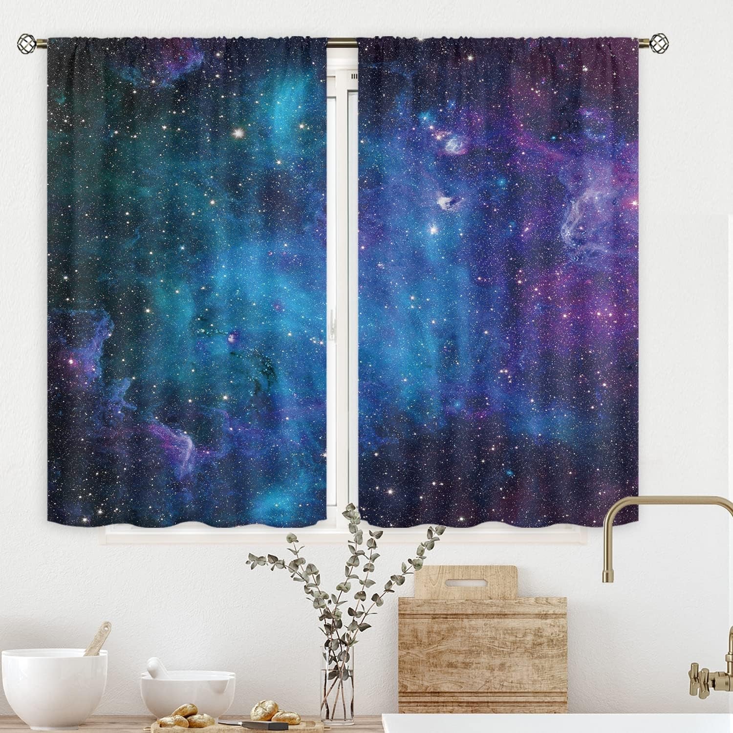 Kids Galaxy Outer Space Curtains 42x63 Inch – 2 Panels