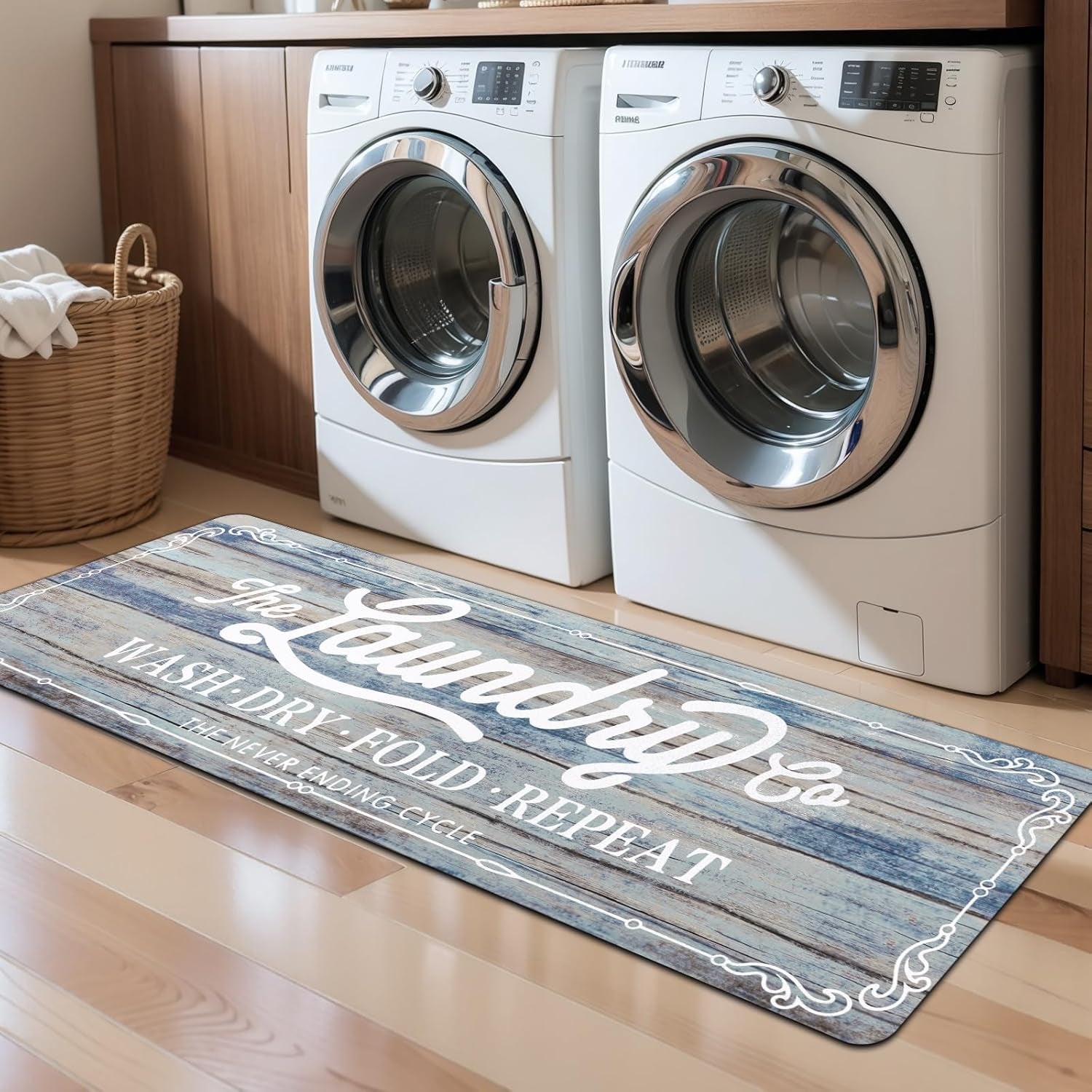 Waterproof Laundry Room Rug Runner 20"x48" – Non-Slip Washable Floor Mat for Kitchen & Bathroom