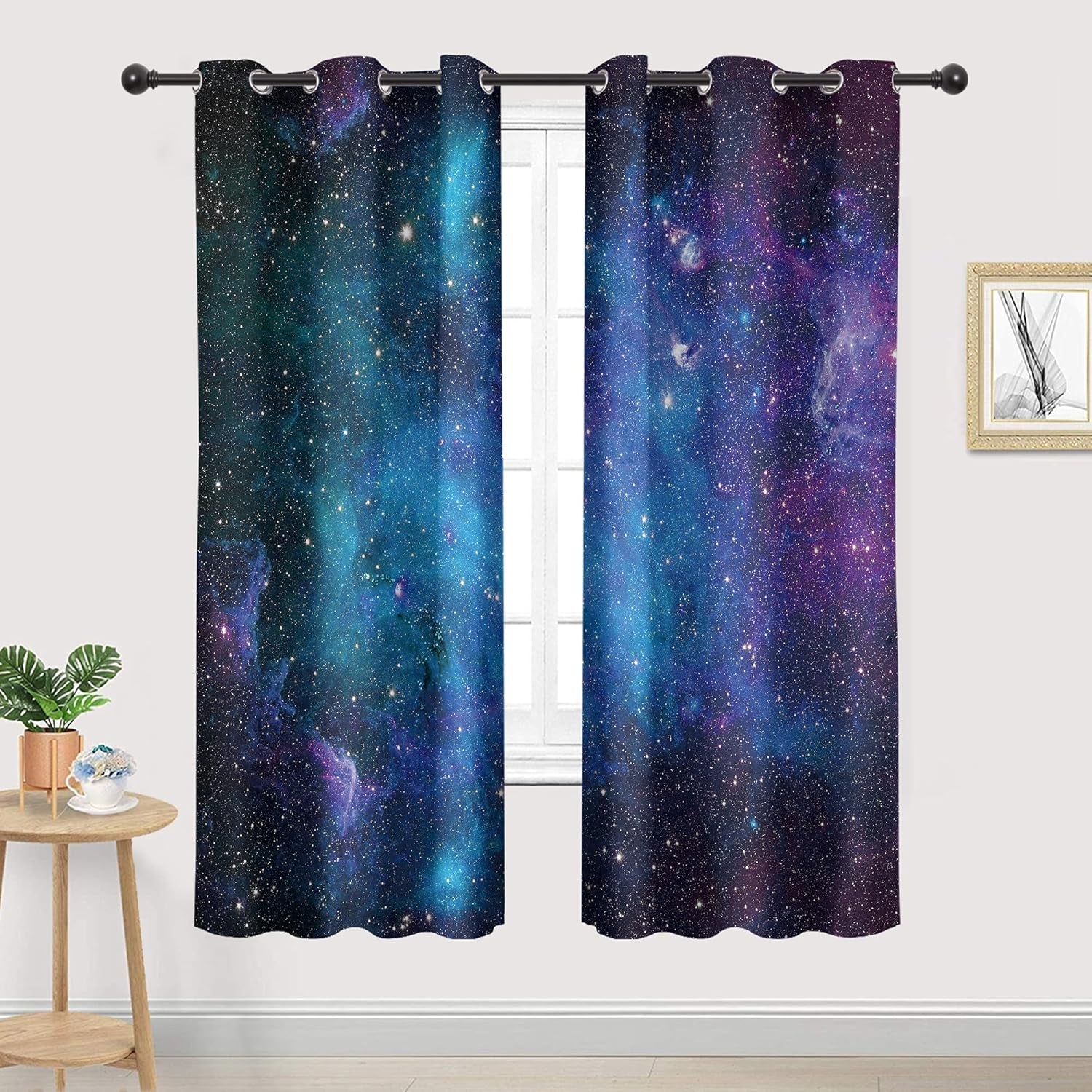 Kids Galaxy Outer Space Curtains 42x63 Inch – 2 Panels