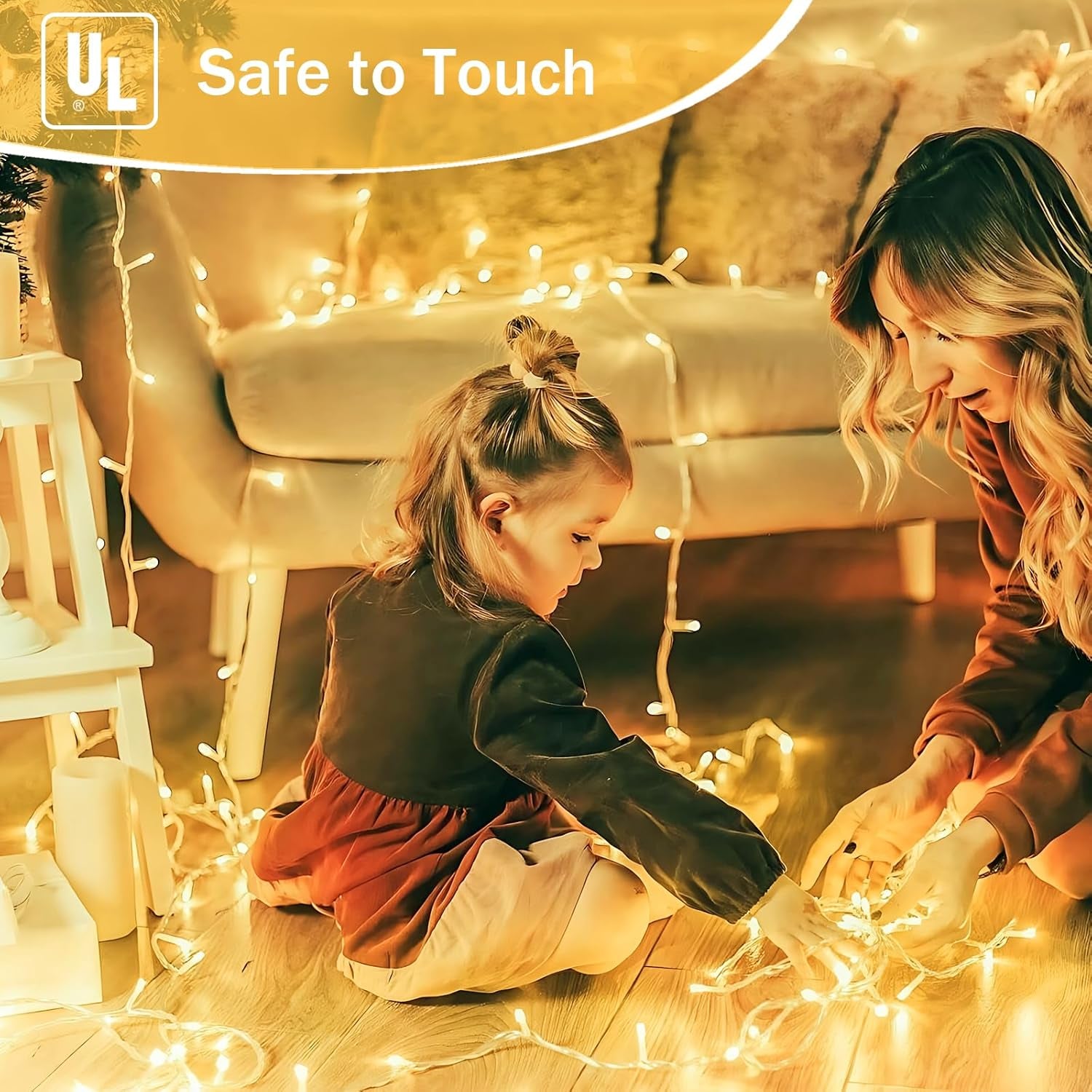 200 LED Warm White Christmas String Lights – 66FT Waterproof with Timer & 13 Modes