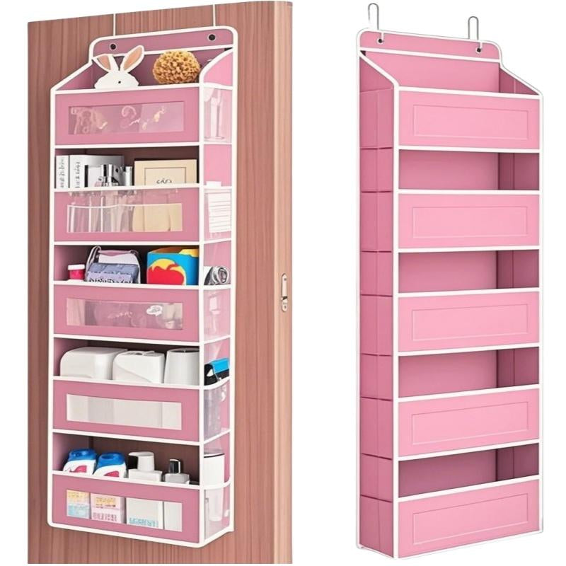 Large Pocket Hanging Storage Cabinet 5-Tier Shelf with 10 Large Capacity Pockets Anti-Tipping Door Wardrobe for Bedroom Use Heavy Duty Load Lightweight Organizer Over-The-Door Multi-Pocket Weight Lb