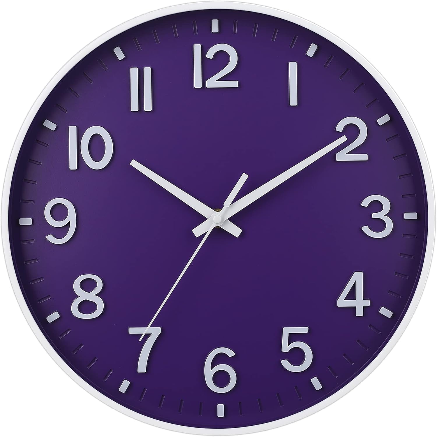 Silent Wall Clock for Living Room, Bedroom & Office – 12" Non-Ticking Battery Clock