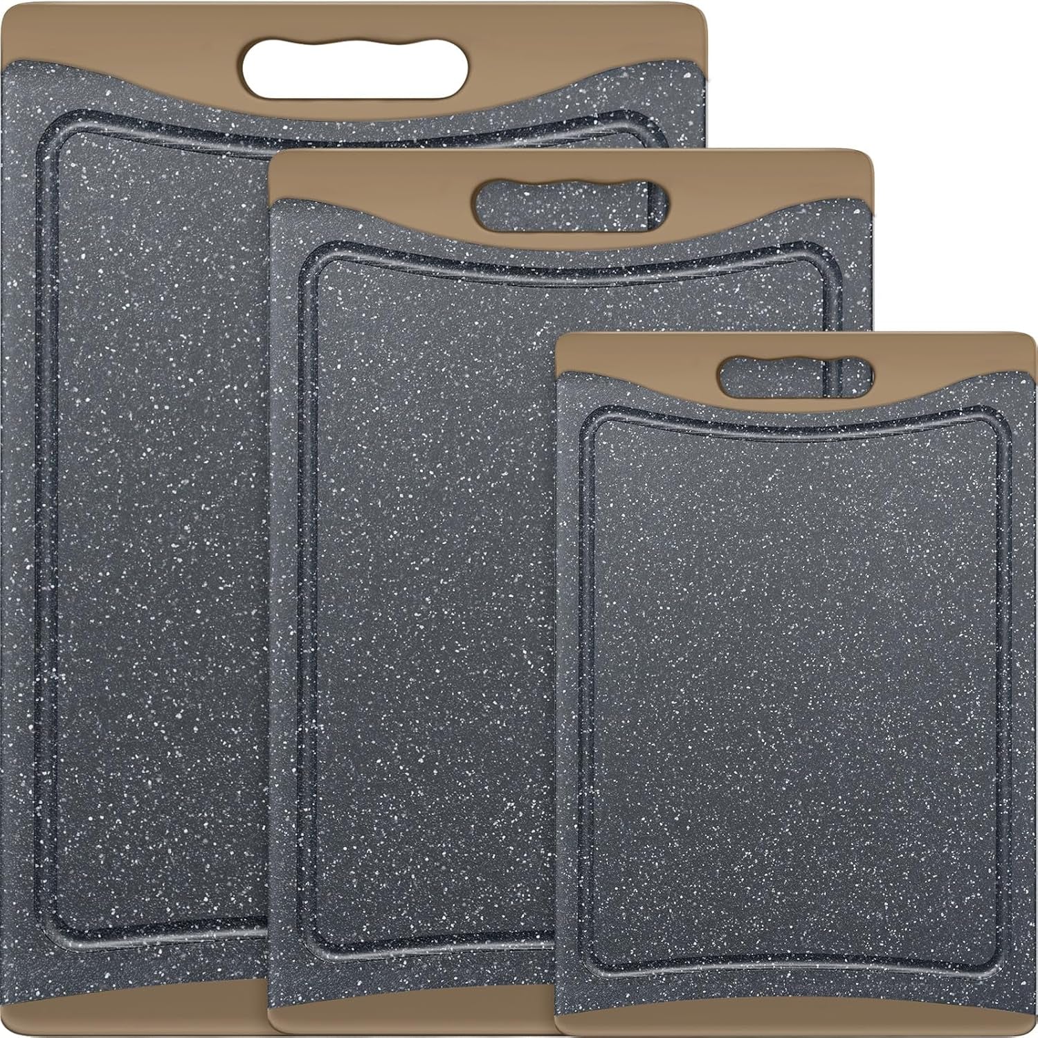 Extra Large Plastic Cutting Board Set of 3 – Non-Slip Dishwasher Safe with Juice Grooves