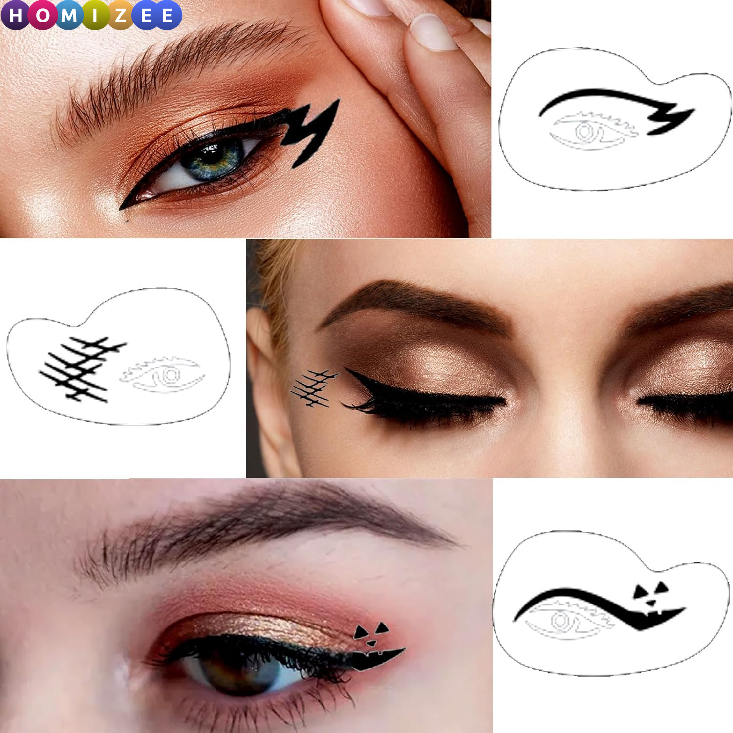 Eye Makeup Stencil Set – Quick Eyeliner & Eyeshadow Templates with Multiple Shapes, Reusable Hollow Out Makeup Tool for Perfect Eye Looks