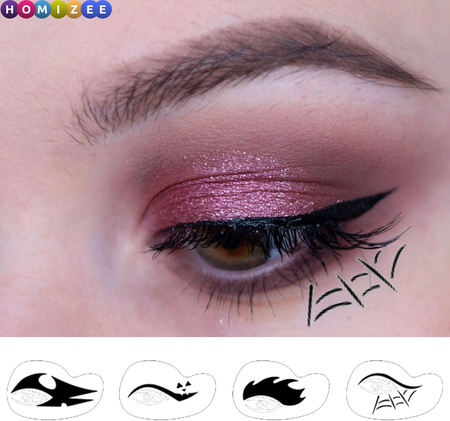 Eye Makeup Stencil Set – Quick Eyeliner & Eyeshadow Templates with Multiple Shapes, Reusable Hollow Out Makeup Tool for Perfect Eye Looks