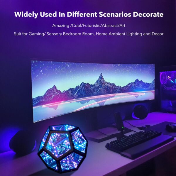 3D Infinity Cube LED Night Light – Colorful Geometric USB Lamp | Creative Ambient Decor for Home or Office